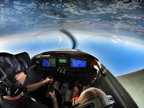 Cockpit view during inverted flight Cockpit view during inverted flight