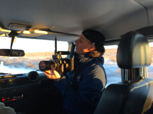Camera operator filming a commercial production