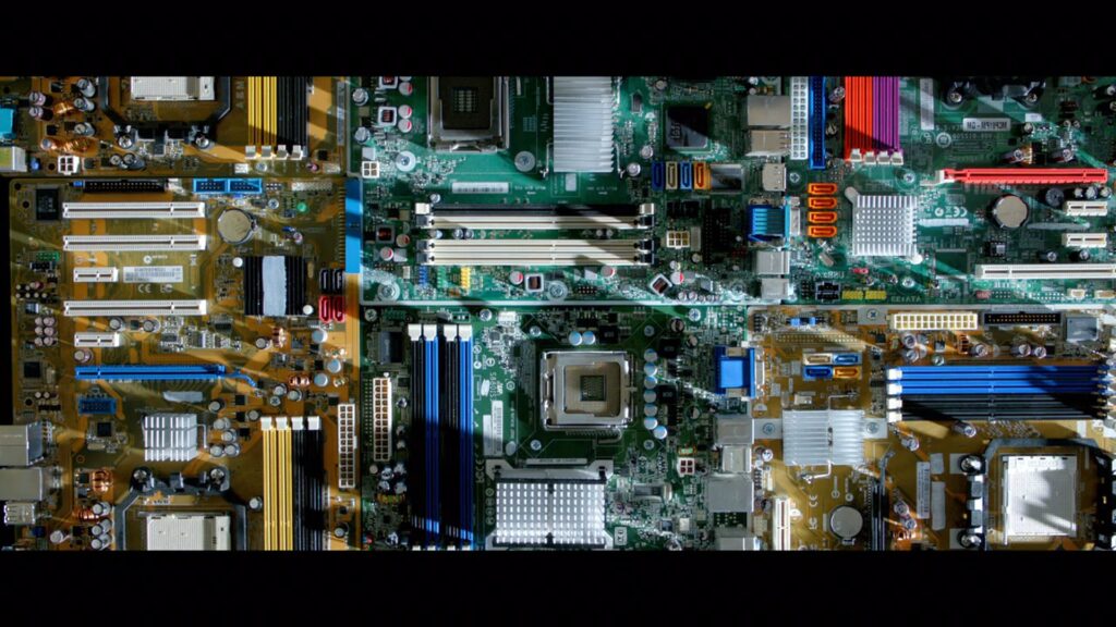 Macro shot of a computer circuit board