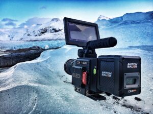 Cinema camera setup for a commercial video production