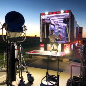 Lighting setup for a commercial video production